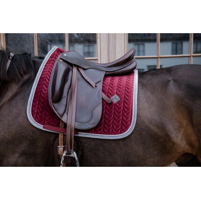 Tapis de selle Velvet Contrast dressage Kentucky Bordeaux