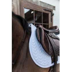 Tapis de selle Fishbone Compétition jumping Kentucky Blanc