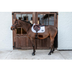 Tapis de selle Fishbone Compétition jumping Kentucky Blanc