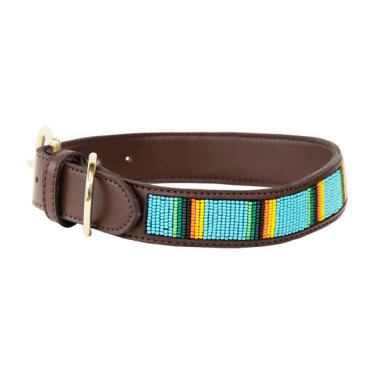 Collier pour chien en Perles faites-main Kentucky Bleu clair