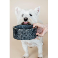 Gamelle pour chien en pierre Terrazzo Kentucky Noir