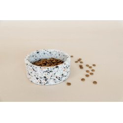 Gamelle pour chien en pierre Terrazzo Kentucky Blanc