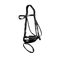 Bridon Muserolle Combinée Large Vernie New English Collection by Dy'on Brun Marron