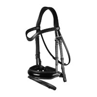 Bridon Muserolle Combinée Large Vernie Working By Dy'on Brun Marron