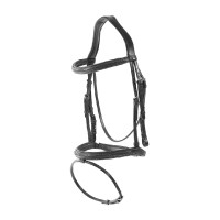 Bridon muserolle combinée tressé New English Collection by Dy'on Brun Marron Bridon muserolle combinée tressé New English Collection by Dy'on Brun Marron