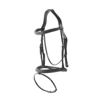 Bridon muserolle combinée tressé New English Collection by Dy'on Brun Marron