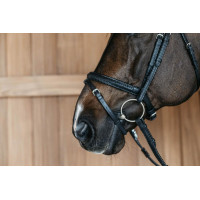 Bridon muserolle combinée tressé New English Collection by Dy'on Brun Marron