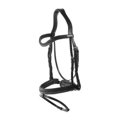 Bridon muserolle combinée tressé avec Pull Back Dy'on Noir