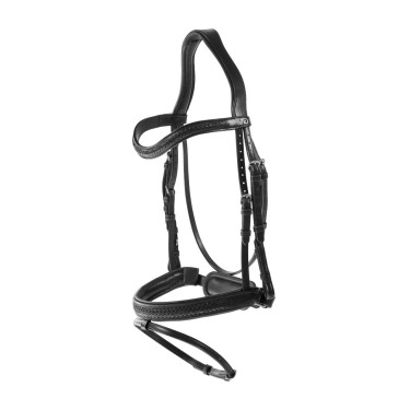 Bridon muserolle combinée tressé avec Pull Back Dy'on Noir