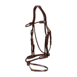 Bridon muserolle combinée tréssé rond Dy'on Marron