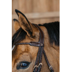 Bridon muserolle combinée tréssé rond Dy'on Marron