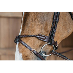 Bridon muserolle combinée tréssé rond Dy'on Marron