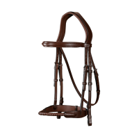 Bridon Muserolle Corde Recouverte de Cuir New English Collection by Dy'on Brun Marron