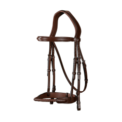 Bridon Muserolle Corde Recouverte de Cuir New English Collection by Dy'on Brun Bridon Muserolle Corde Recouverte de Cuir New English Collection by Dy'on Brun