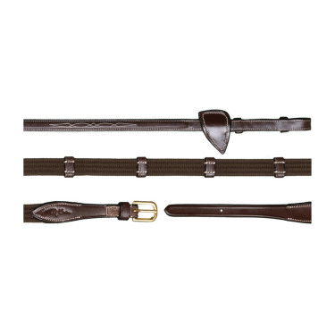 Rênes Tissu 5/8 Avec 9 Arretoirs D Collection by Dy'on Brun Marron Rênes Tissu 5/8 Avec 9 Arretoirs D Collection by Dy'on Brun Marron