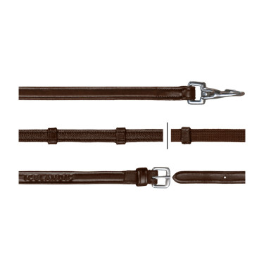 Rênes Hunter 1/2 Avec Mousqueton Dy'on Brun Marron