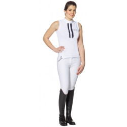 Polo Flags & Cup Cacimba sans manches Blanc / marine Polo Flags & Cup Cacimba sans manches Blanc / marine