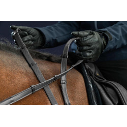 Rênes Hunter 5/8 Avec 7 Arretoirs New English Collection by Dy'on Noir