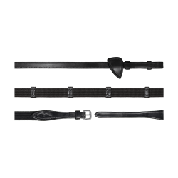 Rênes Tissu 5/8 Avec 9 Arretoirs New English Collection by Dy'on Noir Rênes Tissu 5/8 Avec 9 Arretoirs New English Collection by Dy'on Noir