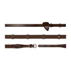 Rênes Tissu 5/8 Avec 9 Arretoirs New English Collection by Dy'on Brun Marron