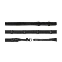 Rênes Tissu 5/8 Avec 9 Arretoirs (Sans Stopper) Dy'on Noir Rênes Tissu 5/8 Avec 9 Arretoirs (Sans Stopper) Dy'on Noir
