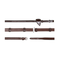 Rênes Hunter 5/8 Avec 7 Arretoirs (Sans Stopper) US Collection by Dy'on Brun Marron