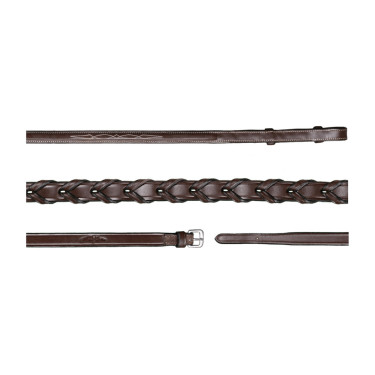Rênes Tressées 5/8 US Collection by Dy'on Brun Marron