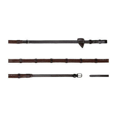 Rênes Howlett Caoutchouc 1/2 Avec 7 Arretoirs Working By Dy'on Brun Marron