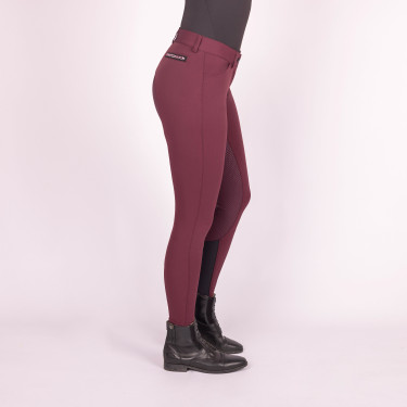 Pantalon d'équitation Euro-Star Arista Fashion Diamond FullGrip Baie noire Bordeaux