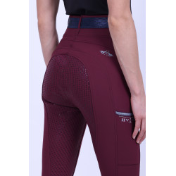 Legging d'équitation HV Polo Clarissa FullGrip Baie noire Bordeaux
