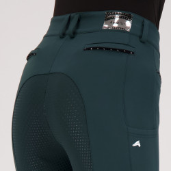 Pantalon d'équitation Euro-star Arielle Cool FullGrip Pignons verts