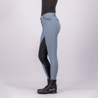 Pantalon d'équitation Euro-star Arista diamond FullGrip Plomb noir Bleu