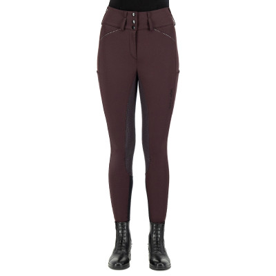 Pantalon d'équitation Euro-star Aurelia Diamond FullGrip Rose noire