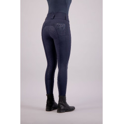 Pantalon d'équitation Euro-star Indigo Glam FullGrip Marine Bleu marine
