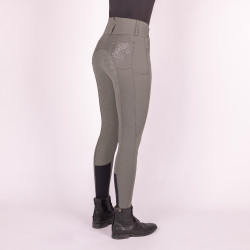 Pantalon d'équitation Euro-star Indigo Glam FullGrip Gris roulette