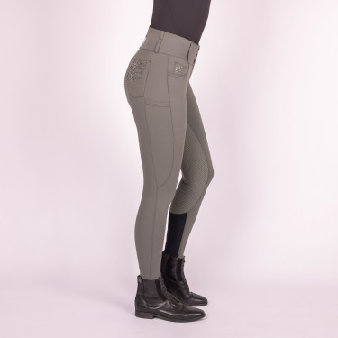 Pantalon d'équitation Euro-star Indigo Glam FullGrip Gris roulette