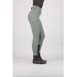 Pantalon d'équitation Euro-star Indigo Glam FullGrip Gris roulette