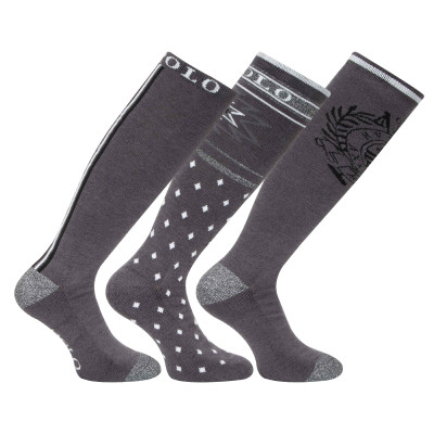 Chaussettes 3-pack HV Polo Harper Mélange gris foncé