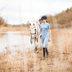 Pantalon Kingsland KLkaysa d’équitation full grip fille Denim délavé bleu Pantalon Kingsland KLkaysa d’équitation full grip fille Denim délavé bleu