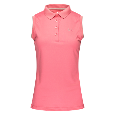Polo Kingsland sans manches en Maille Piquée femme Rose château rose