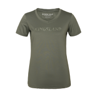 T-Shirt Kingsland femme col V Roulette verte