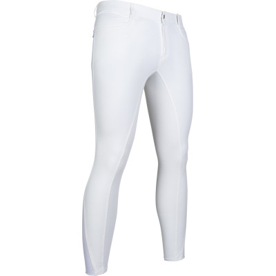 Pantalon homme HKM Sportive full seat silicone Blanc