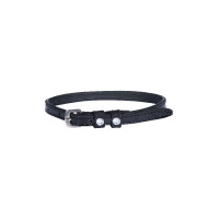 Lanières d'éperon HKM Crystal cuir verni Noir