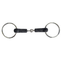 Mors à anneaux HKM 18 mm caoutchouc Noir