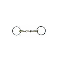 Mors double brisure HKM 16 mm maillechort anneaux inox