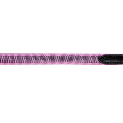 Rênes HKM entretissées de caoutchouc Colour Noir / fuchsia