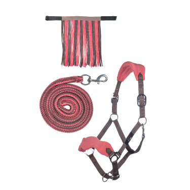 Set de licol HKM mousqueton & franges détachables Set de licol HKM mousqueton & franges détachables