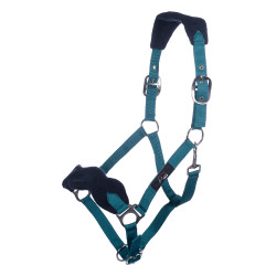 Set de licol HKM mousqueton & franges détachables Pétrole / navy Bleu