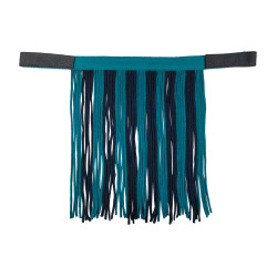 Set de licol HKM mousqueton & franges détachables Pétrole / navy Bleu