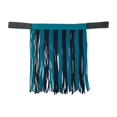 Set de licol HKM mousqueton & franges détachables Pétrole / navy Bleu